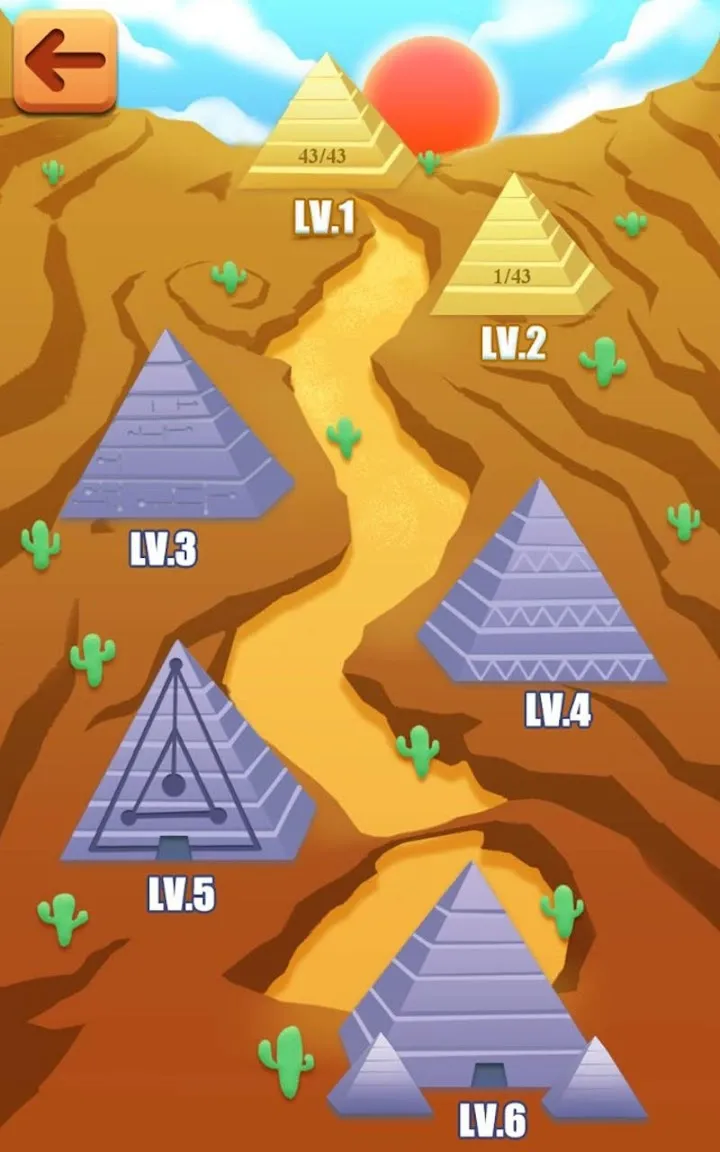Zrzut ekranu 2: Rozwiązany poziom w scenerii egipskiej